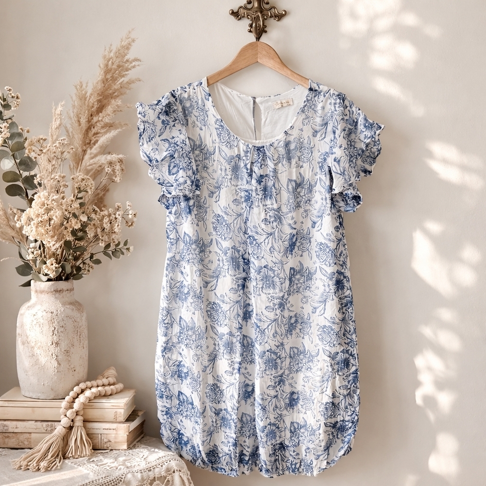 Bellambia Floral Silk Dress Size L Made In Italy EUC